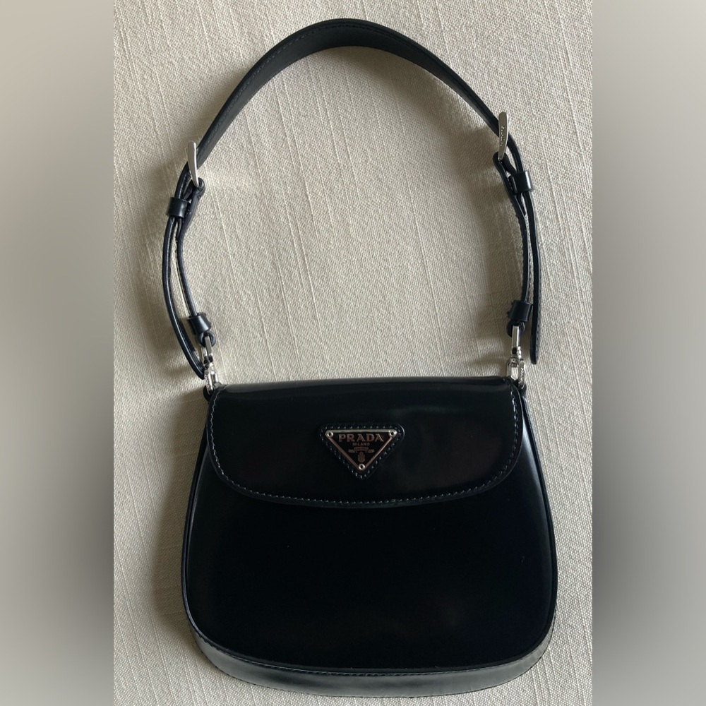 Prada Cleo Flap Shoulder Bag Spazzolato Leather Mini